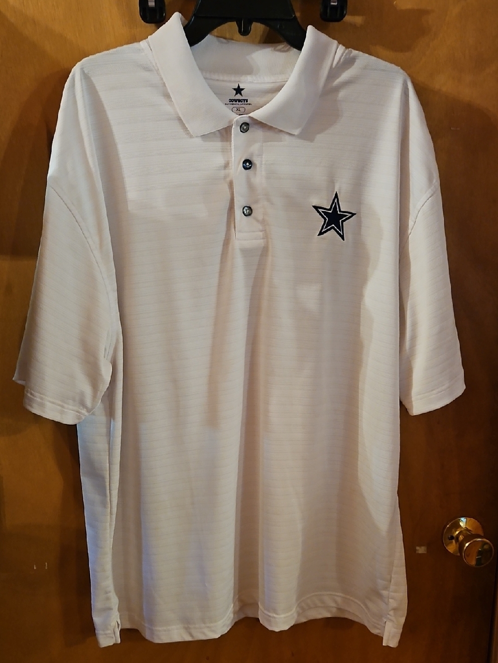 Men's White Polo with Cowboy's Star Embroidery